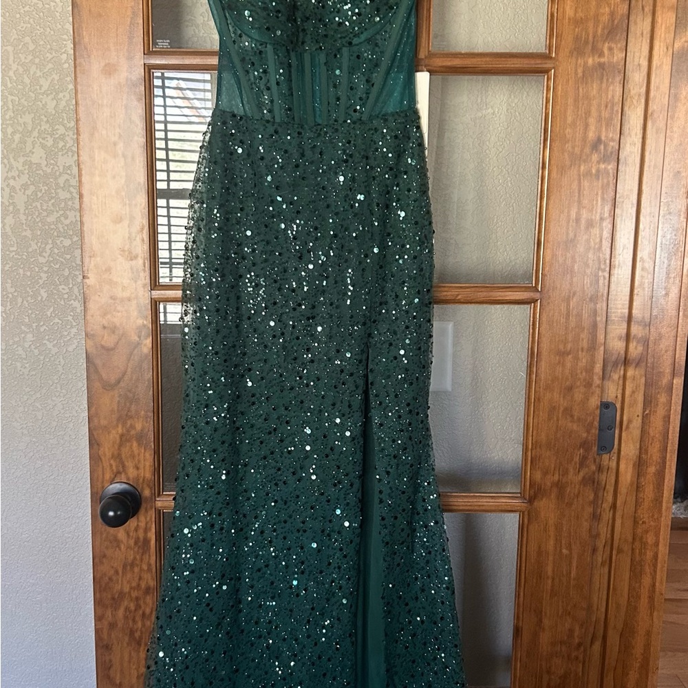 Elegant Green Sequin Gown